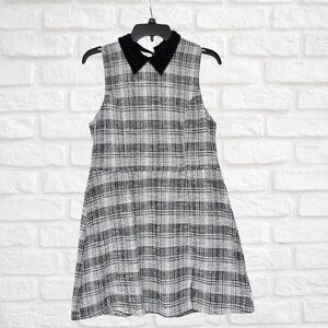 Black and White Tweed Mini Dress